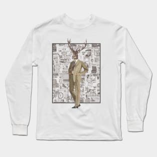 Retro Stag // Bilcos Designs Long Sleeve T-Shirt